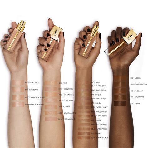 yves saint laurent le teint touche éclat foundation swatches